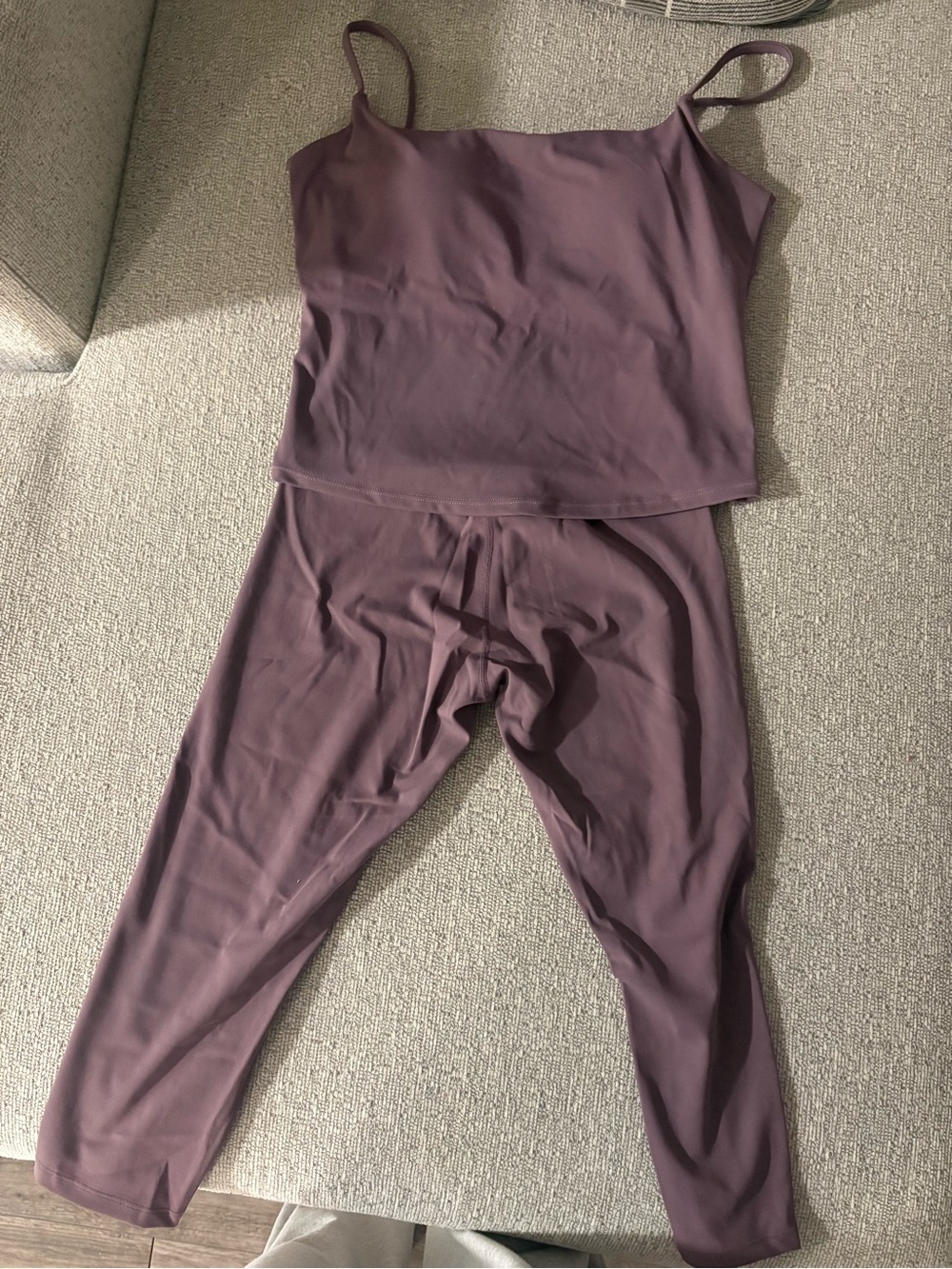 Mauve Purple Two-Piece Lounge Set - Tank Top & Leggings